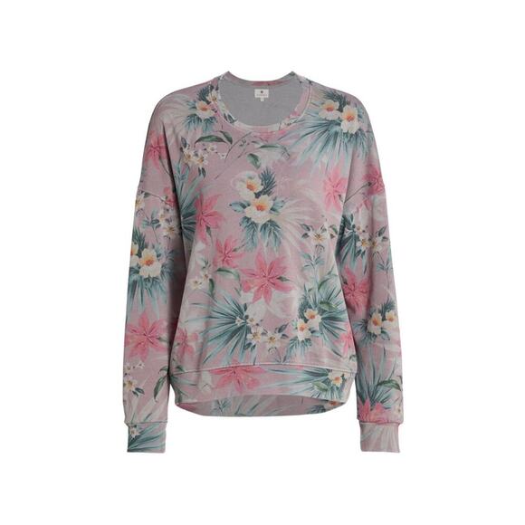Sundry Floral Sweatshirt in Pink and Green - Picture 3 of 10